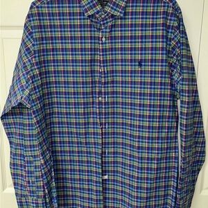 Ralph Lauren Blue and Green Plaid Shirt